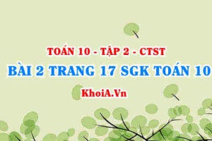 Bài 2 trang 17 SGK Toán 10 tập 2 Chân trời sáng tạo